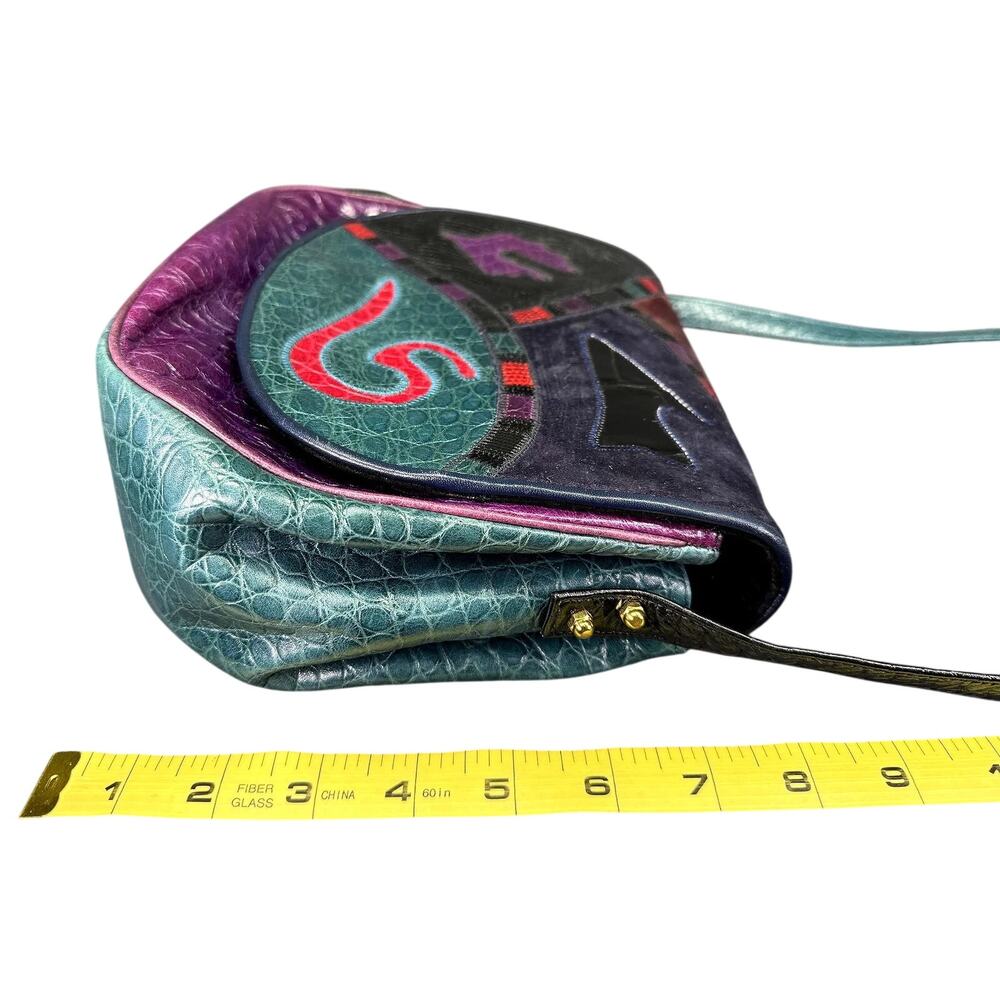 Vintage. Sharif, Patchwork, Leather, Crossbody Bag - Picture 4 of 11